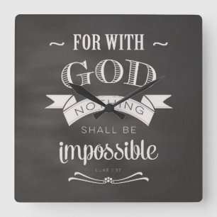 Nothing Is Impossible Quadratische Wanduhr