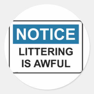 NOTICE Litting ist schmerzhaft Runder Aufkleber