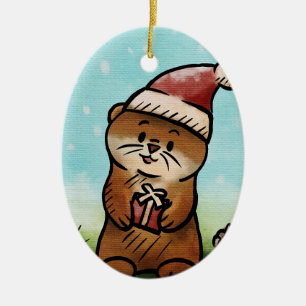 Notice Otis Weihnachts-Oval-Ornament Keramik Ornament