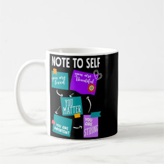 Notiz an mich selbst Bewusstsein für Suizidprävent Kaffeetasse