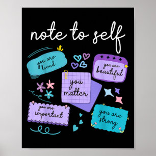 Notiz an mich selbst Selbstmordpräventionsbewussts Poster
