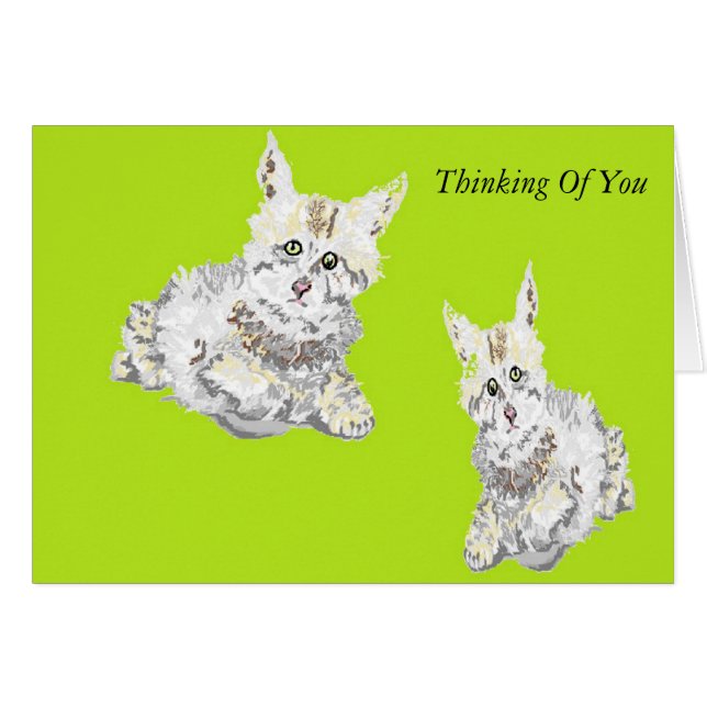 Notiz Card Denken Sie an Sie /Kätzchen (Vorderseite (Horizontal))