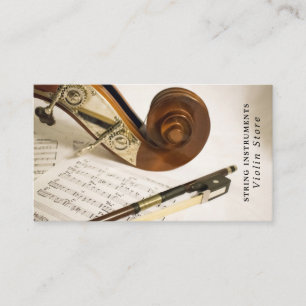 Notiz für Geigen, Musikinstrumentenladen Visitenkarte