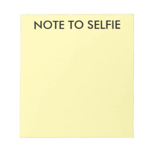 Notiz für Selfie-Schreiben gelbe Memo-Notizblöcke Notizblock