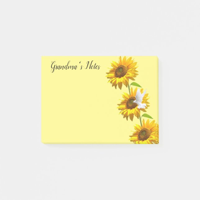 Notiz Post-it-Notizen, Sonnenblume Dove Floral (Vorderseite)