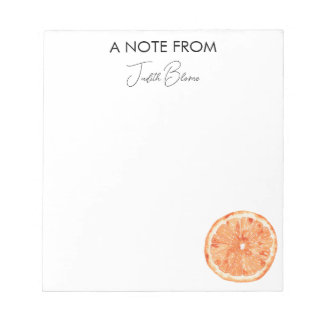 Notiz von personalisiertem Notizblock in Orange