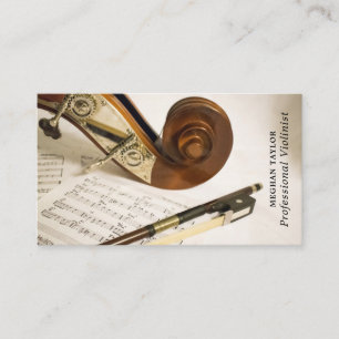 Notiz von Violin, Beruflicher Violinist Visitenkarte