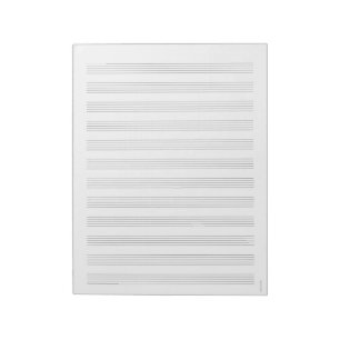 Notizblock 12 Staves White Music Sheet