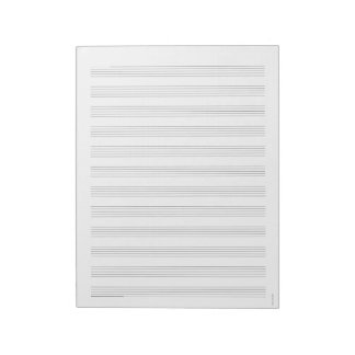 Notizblock 12 Staves White Music Sheet