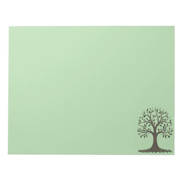 🌳 Notizblock Baum des Lebens Hellgrün und Schreib (Vorderseite)