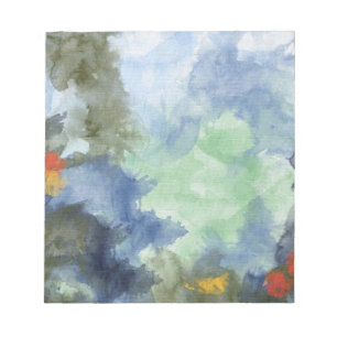 Notizblock, Blumenpfad Aquarell Notizblock