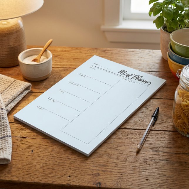 Notizblock für den Speiseplan (Weekly Meal Planner Notepad with Shopping List)