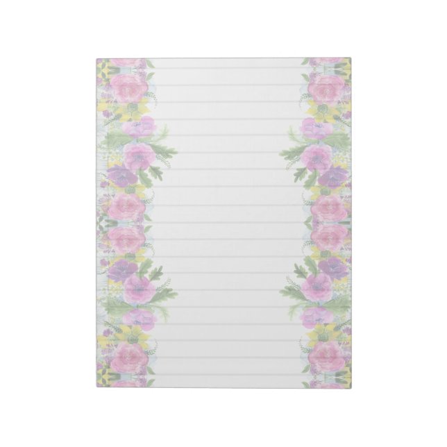 Notizblock für florale Border Eleganery Stationery (Rotiert)