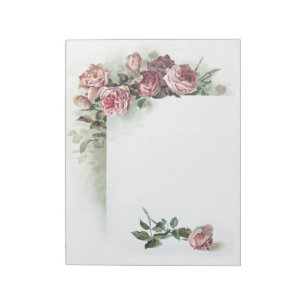 Notizblock mit altrosa Rosen