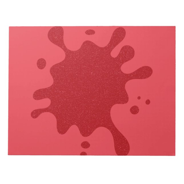 Notizblock mit anpassbarem Tomatenrot-Splash-Desig (Vorderseite)