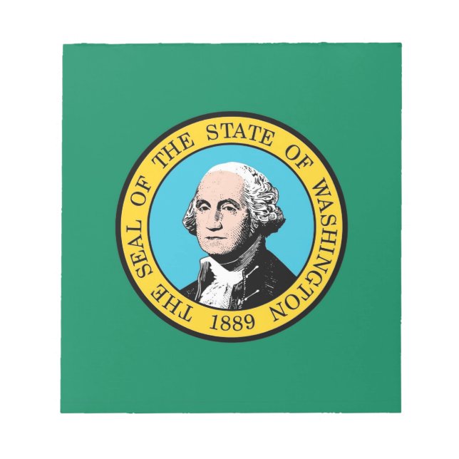 Notizblock mit Flagge des Bundesstaates Washington (Vorderseite)