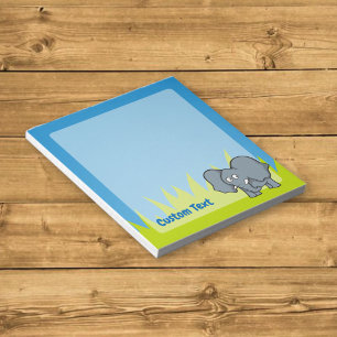 Notizblock mit grauem Elefant Cartoon