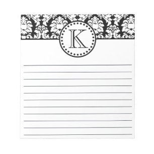 Notizblock mit individuellem Monogramm-Damaskusmus