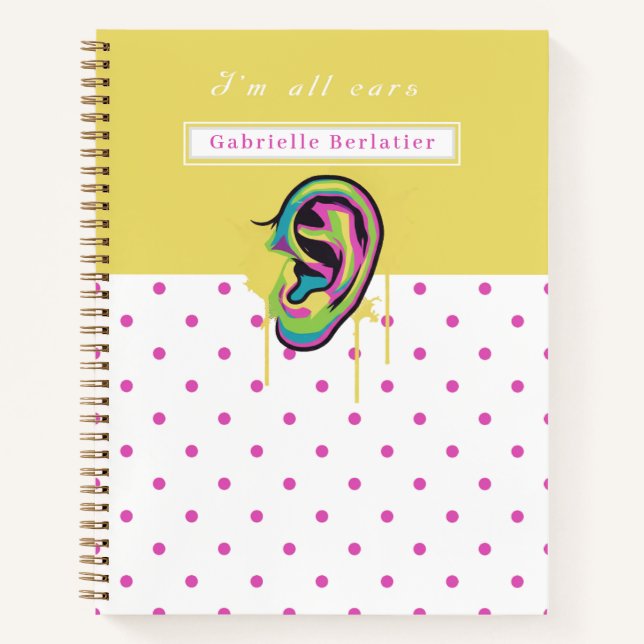 Notizbuch  Bunte Ohr-Illustration (Vorderseite)