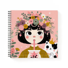 Notizbuch „Das kleine Mädchen mit dem Bubble Tea“