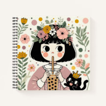 Notizbuch „Das kleine Mädchen mit dem Bubble Tea“