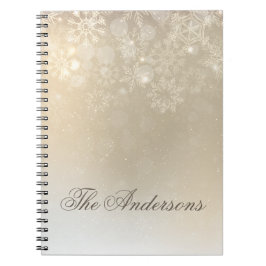 Notizbuch des Schneeflocke-Goldpersonalisiertes Notizblock