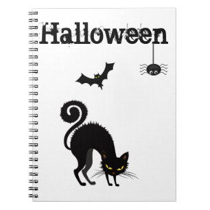 Notizbuch - Design schwarze Katze erschrocken 2 Notizblock