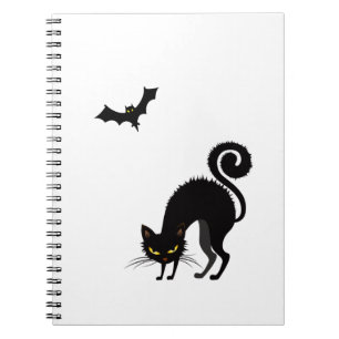 Notizbuch - Erschrocken schwarze Katze Notizblock