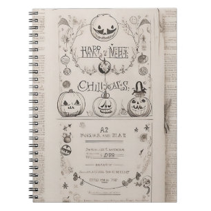 Notizbuch Halloween vintage Notizblock