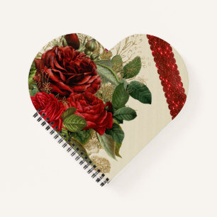 Notizbuch-Herz für Rose Notizbuch