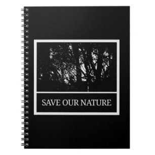 Notizbuch in schwarz/weiß - Thema Naturschutz Notizblock