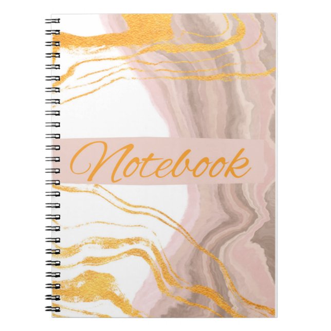 Notizbuch in weiß und rosa und gold notizblock (Vorderseite)