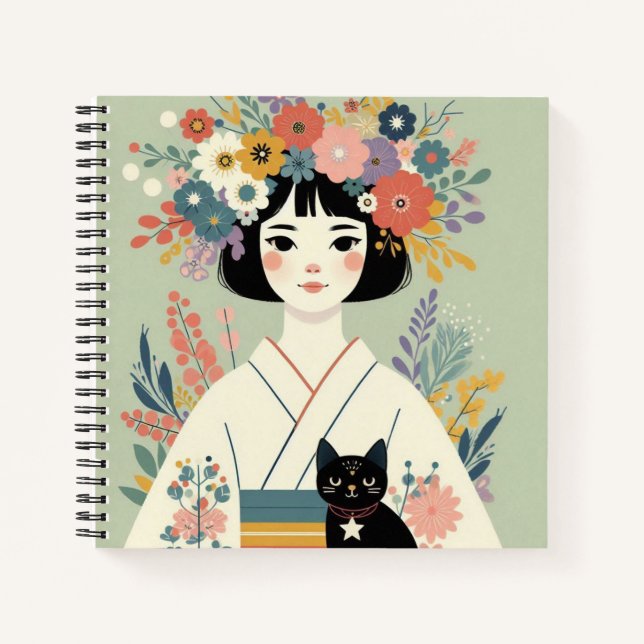 Notizbuch “Junge Frau im Kimono“ (Vorderseite)