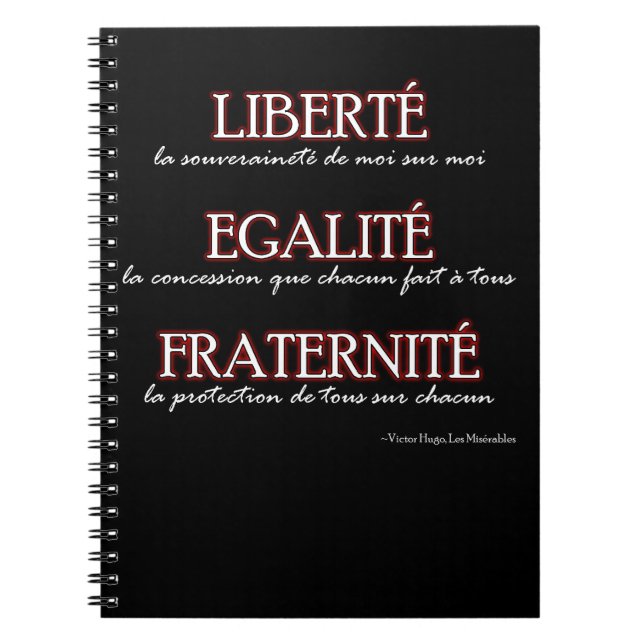 Notizbuch: Liberté, Egalité, Fraternité Notizblock (Vorderseite)