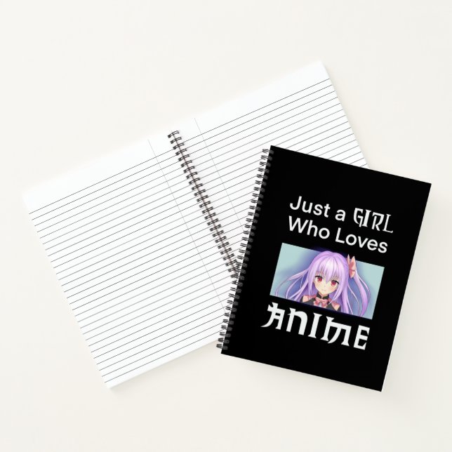 Notizbuch mit Anime-Mädchen (Innenseite)