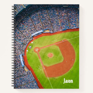 Notizbuch mit Baseball-Diamant-Motiv liniert