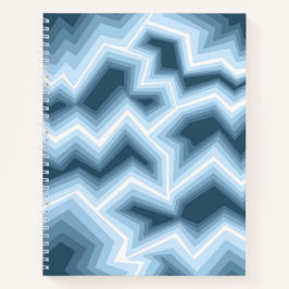 Notizbuch mit blauem geometrischen Design