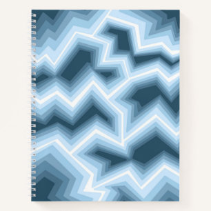 Notizbuch mit blauem geometrischen Design