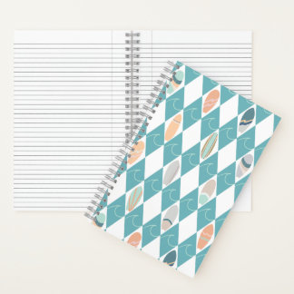 Notizbuch mit Boho-Strand- und Surfbrett-Design