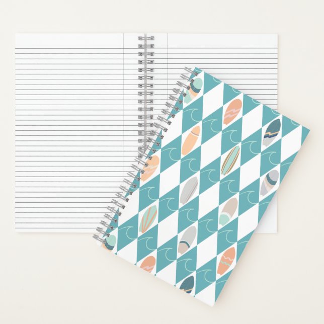 Notizbuch mit Boho-Strand- und Surfbrett-Design  (Innen)