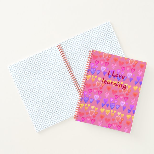 Notizbuch mit bunten Herzen (Innenseite)