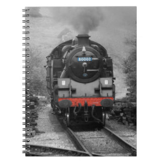 Notizbuch mit Dampflok auf dem Cover Notizblock
