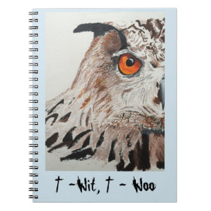 Notizbuch mit Eulenabdeckung Notizblock