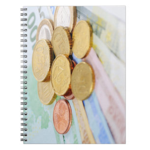 Notizbuch mit Euro Währungsmotiv Notizblock