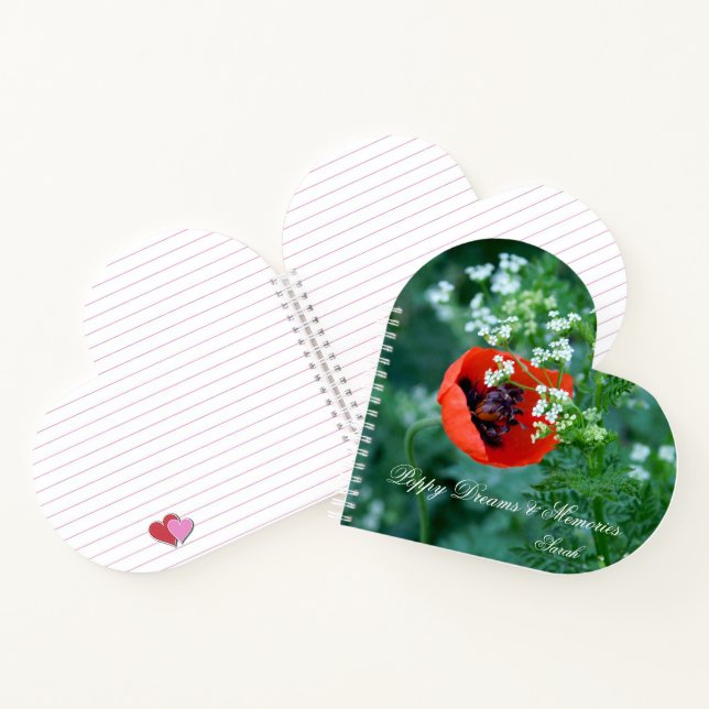 Notizbuch mit individuellem Herzen: Originale rote (Innenseite)
