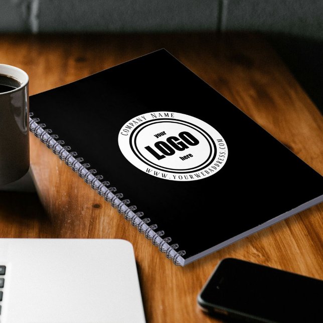 Notizbuch mit individuellem Logo in schwarz Notizblock (Von Creator hochgeladen)