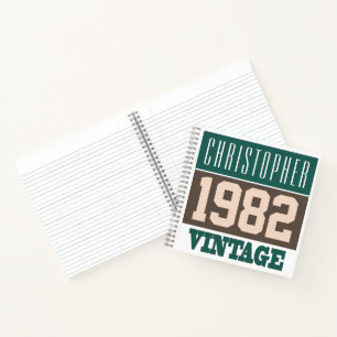 Notizbuch mit Jahr 1982 Vintage Name