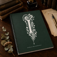 Notizbuch mit Linolschnitt-Botanik-Monogramm Buchs