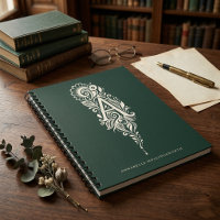 Notizbuch mit Linolschnitt-Botanik-Monogramm Buchs