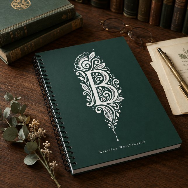 Notizbuch mit Linolschnitt-Monogramm 'Buchstabe B' Notizblock (Von Creator hochgeladen)